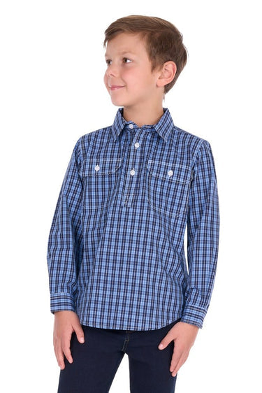 Hard Slog - KIDS WYATT 1/2 BUTTON LONG SLEEVE SHIRT S26