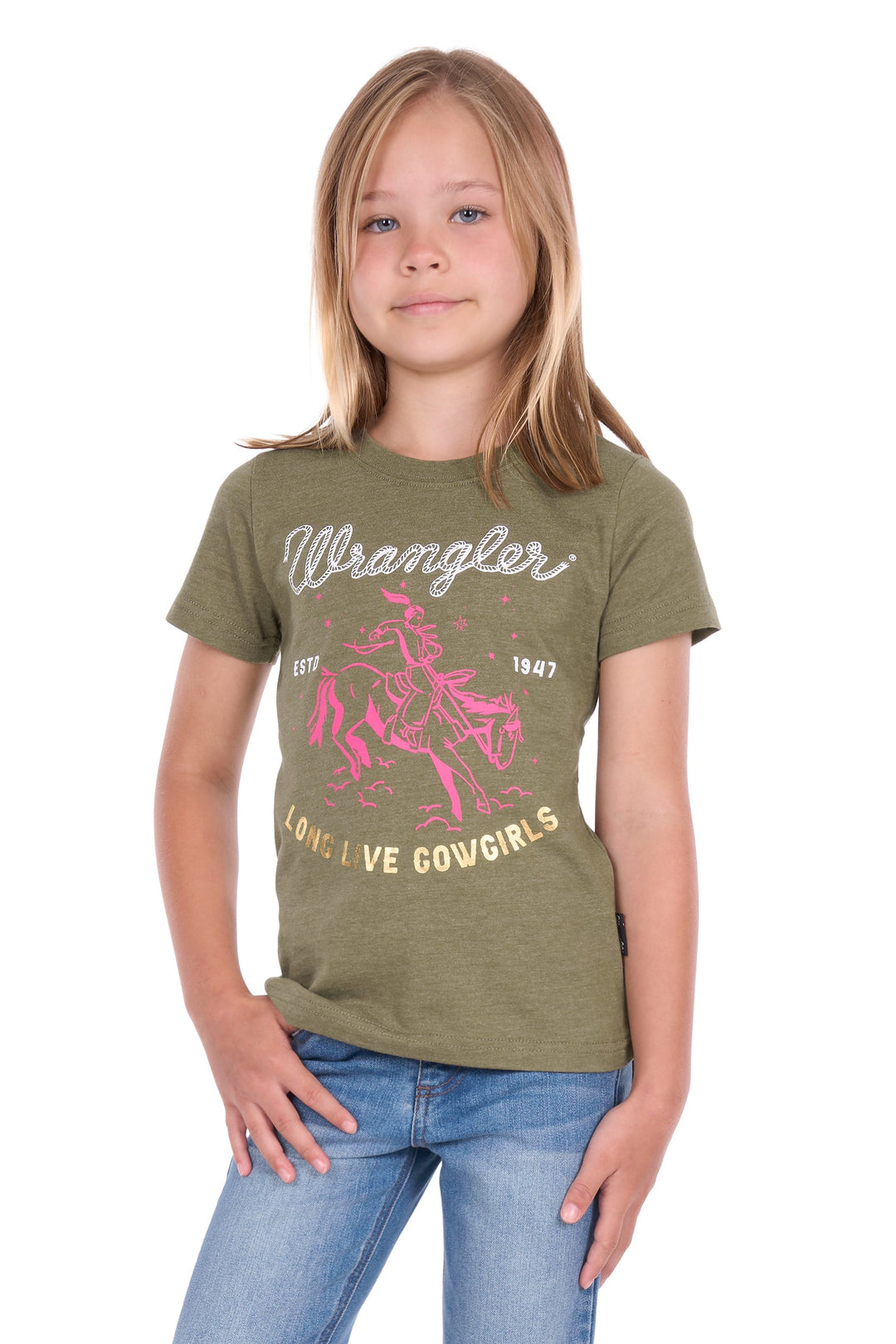 Wrangler - GIRLS SHORT SLEEVE SAGE TEE - S26