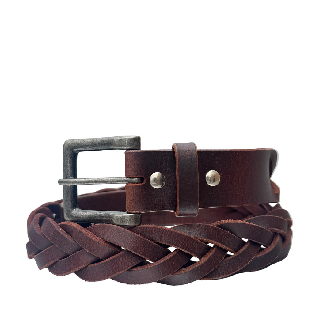 Toprail Equine - "TAMWORTH" Plaited Latigo Leather Unisex Belt - 1773