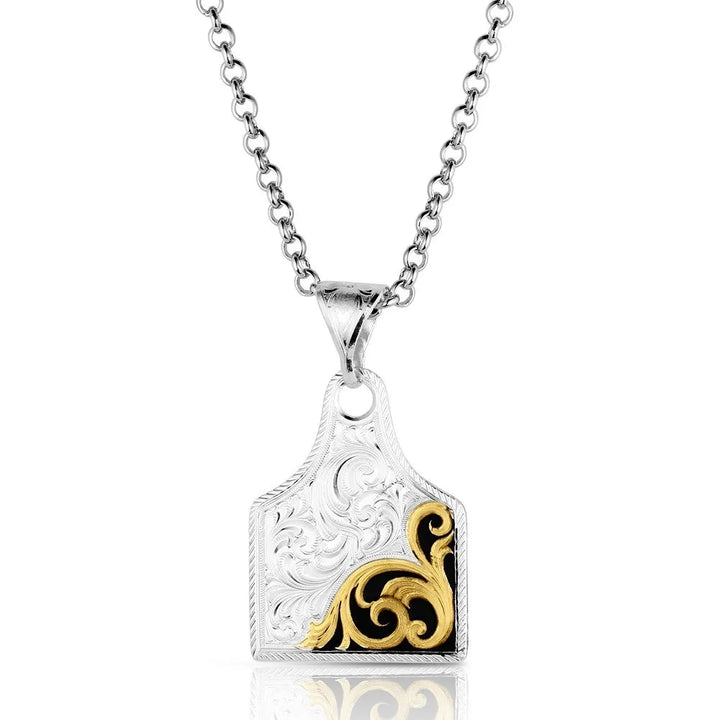 Montana Silversmiths - Rural Route Cow Tag Necklace