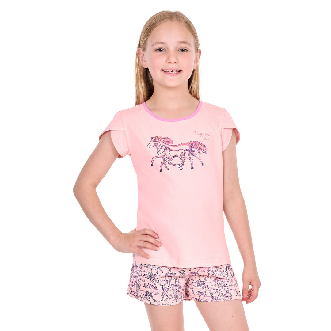 Thomas Cook - Girl’s Running Horses Glow In The Dark Pj’s