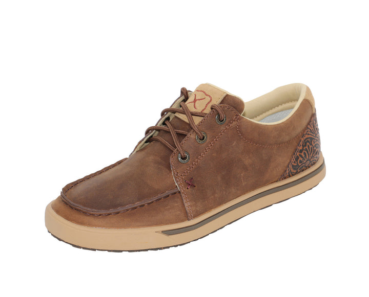 Twisted X - Womens Pecan Leather Loper Lace Up Mocs