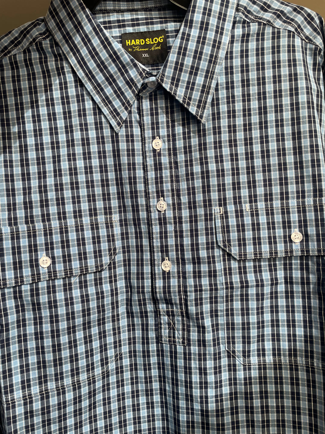 Hard Slog - MENS WYATT HALF PLACKET LONG SLEEVE SHIRT S26 (Copy)