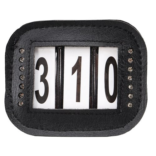 STC - Leather Bridle 3 Numbers Holder w/Velcro & Pin Fastening