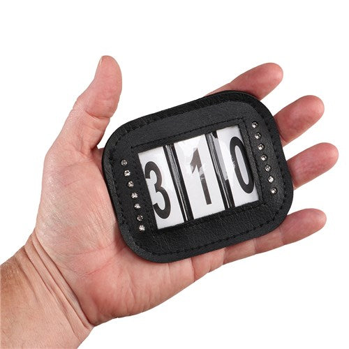 STC - Leather Bridle 3 Numbers Holder w/Velcro & Pin Fastening