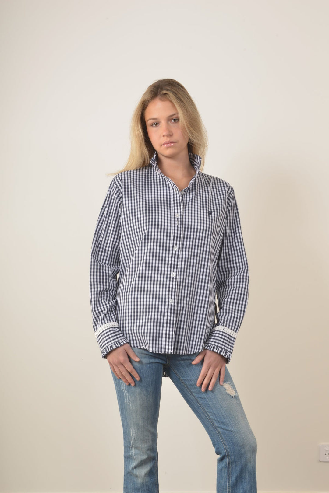 Bullrush - Collingrove Shirt in Navy Gingham