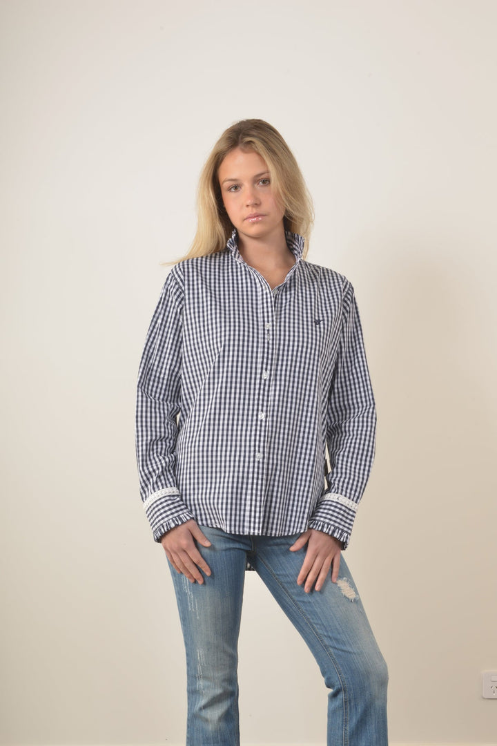 Bullrush - Collingrove Shirt in Navy Gingham