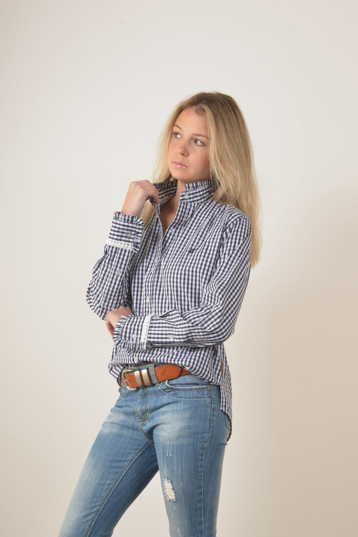 Bullrush - Collingrove Shirt in Navy Gingham