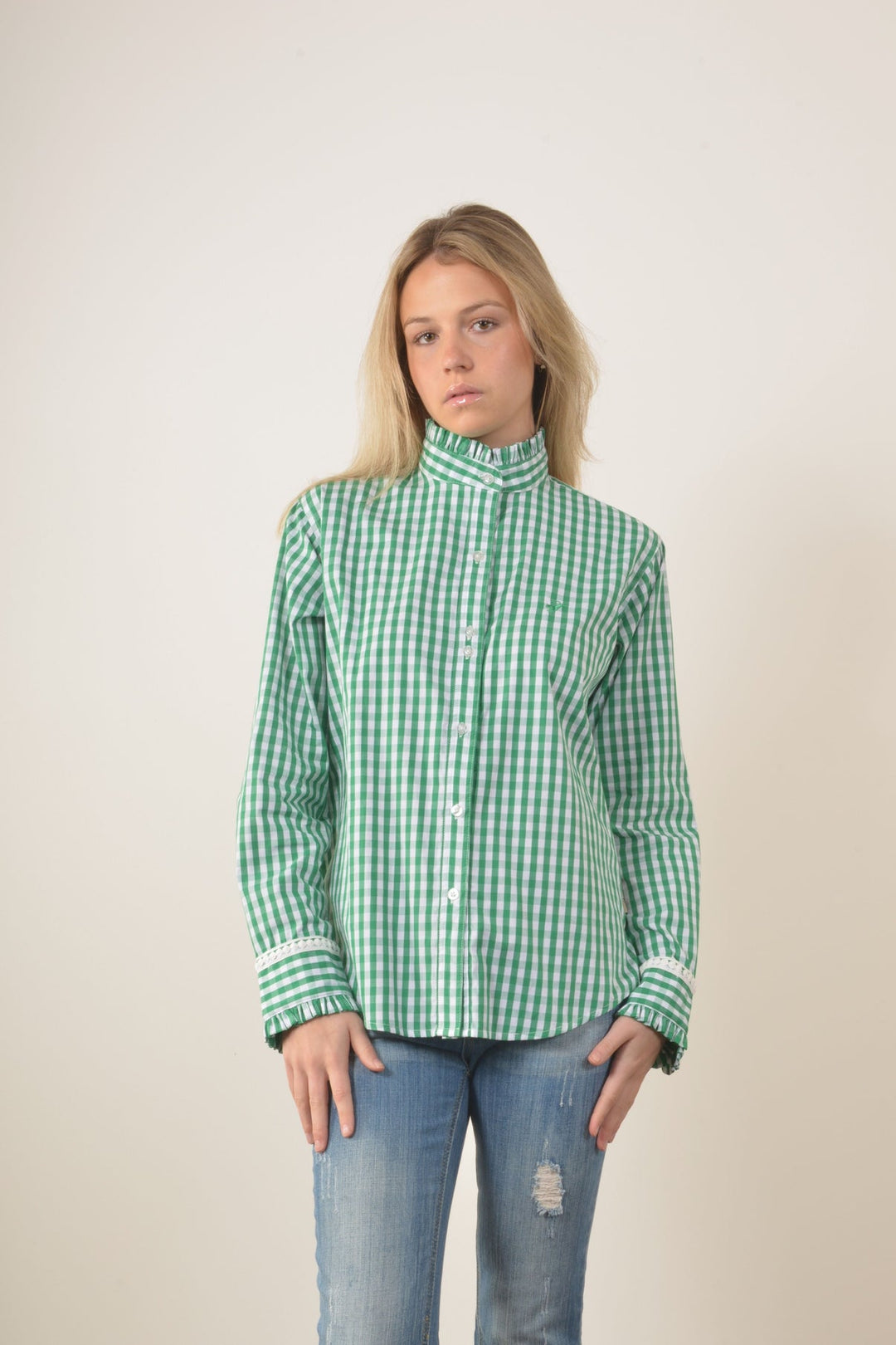 Bullrush - Collingrove Shirt in Green Gingham