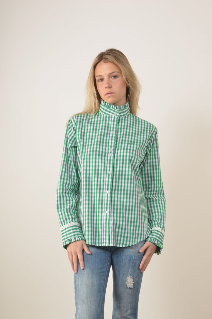 Bullrush - Collingrove Shirt in Green Gingham
