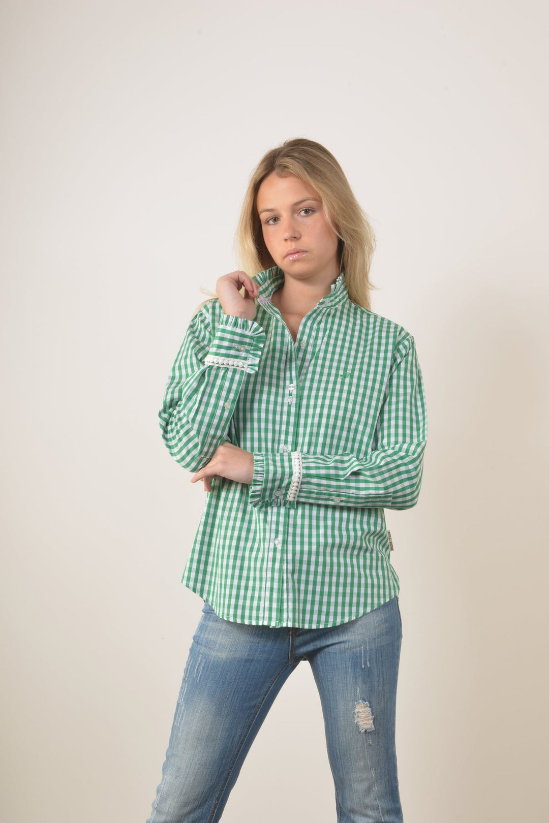 Bullrush - Collingrove Shirt in Green Gingham