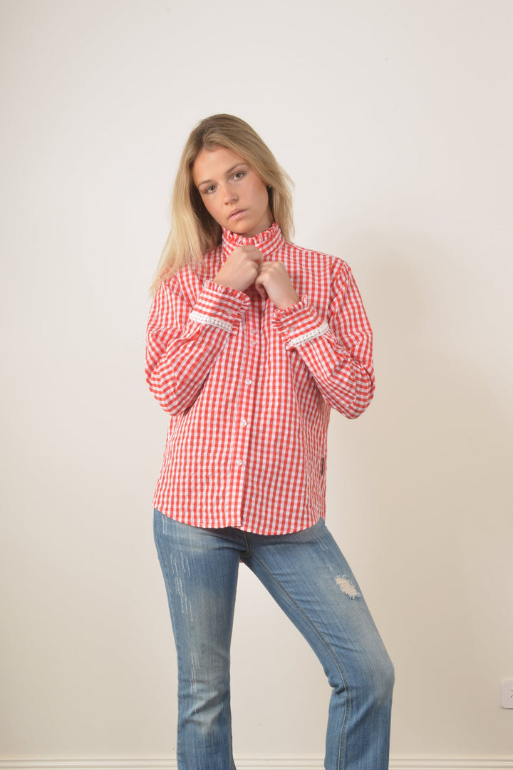 Bullrush - Collingrove Shirt in Red Gingham