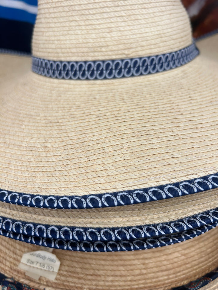 Sunbody - Ava Oak 4.5 inch brim with Navy Horseshoes