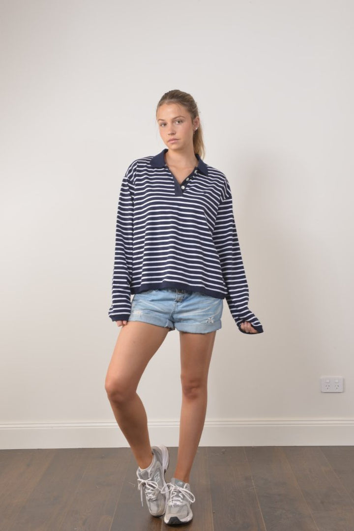 Bullrush - Ladies Coast Top in Navy