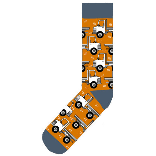Red Tractor Designs - Trucks on Orange Socks