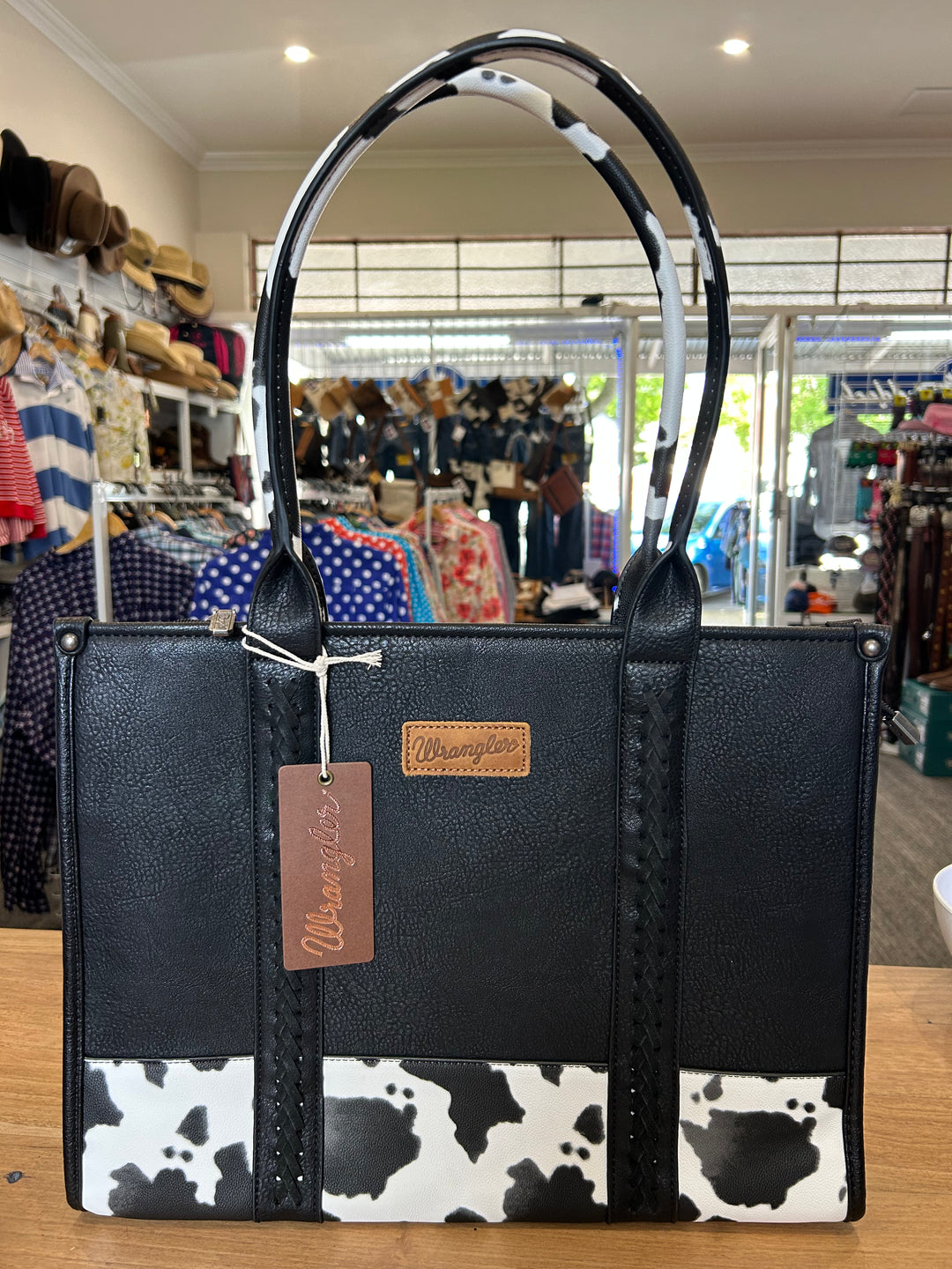 Wrangler - Cow Print Tote Bag