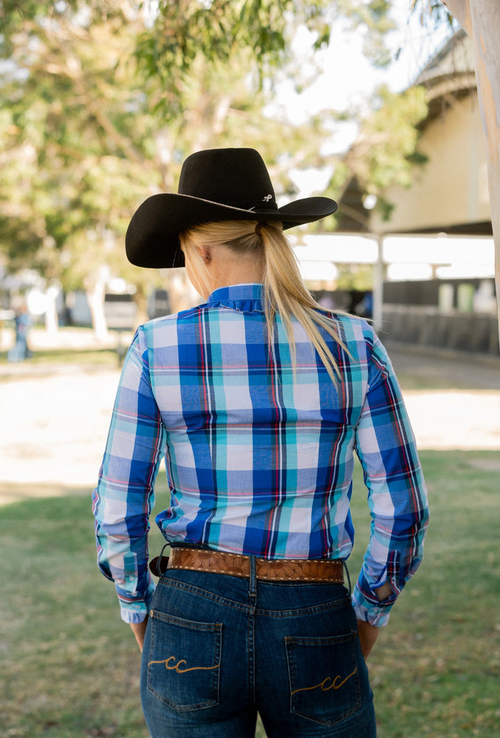 Kirby Shirt in Blue with red check