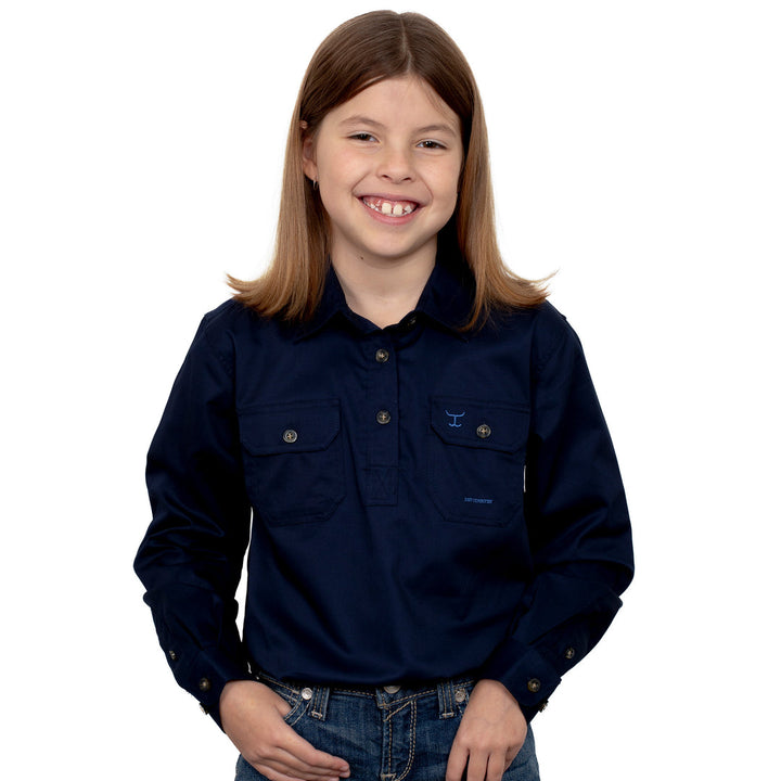 HAMILTON CAMPDRAFT COMMITTEE MEMBERS ONLY (KIDS JUST COUNTRY 1/2 BUTTON NAVY SHIRT)