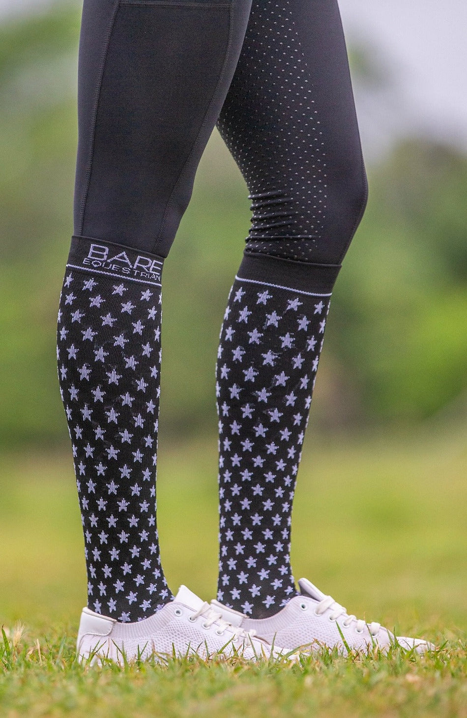 Bare Equestrian - Ladies Compression Sock Star/Black