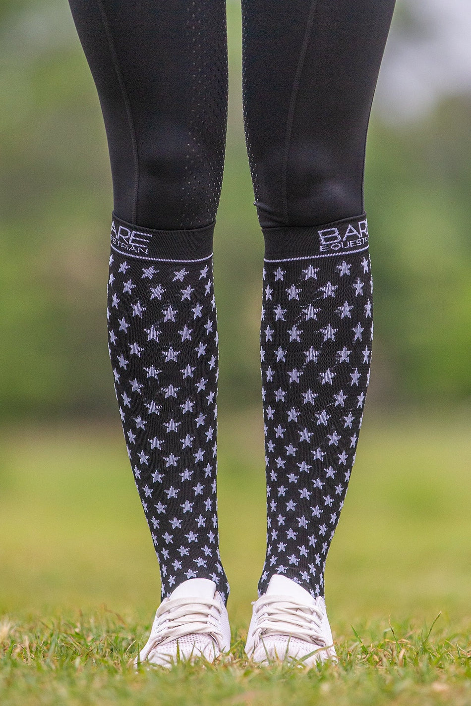 Bare Equestrian - Ladies Compression Sock Star/Black