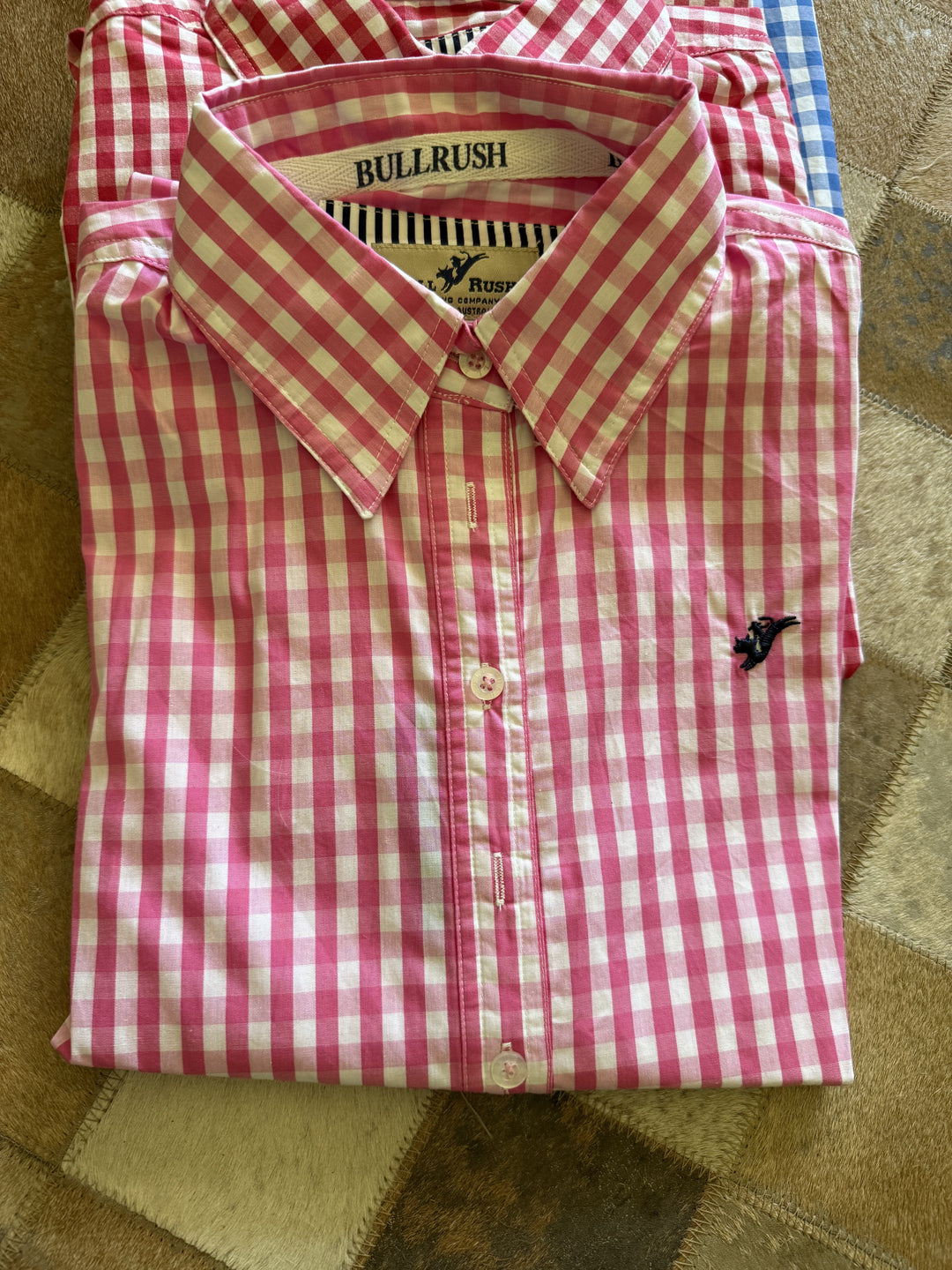 Bullrush - Ladies Seascape Blair Gingham Shirt in Pale Pink