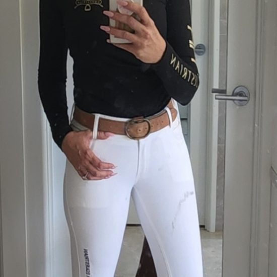 Hampton & Harlow Equestrian - Ladies High Waist White Polocrosse Jeans