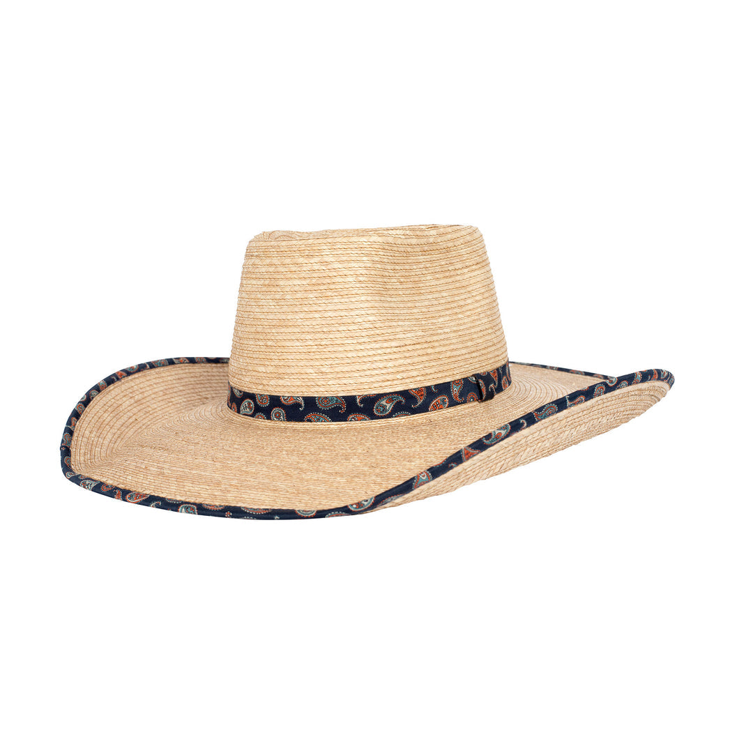 Sunbody - Ava Oak 4.5 inch brim with Navy Paisley