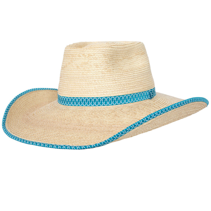 Sunbody - Ava Oak 4.5 inch brim with Aqua Horseshoes