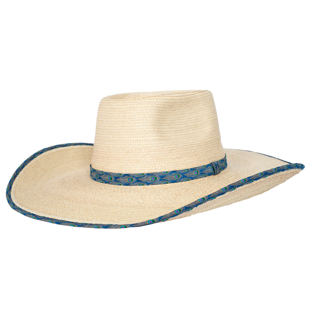 Sunbody - Ava Oak 4.5 inch brim with Peacock Feathers