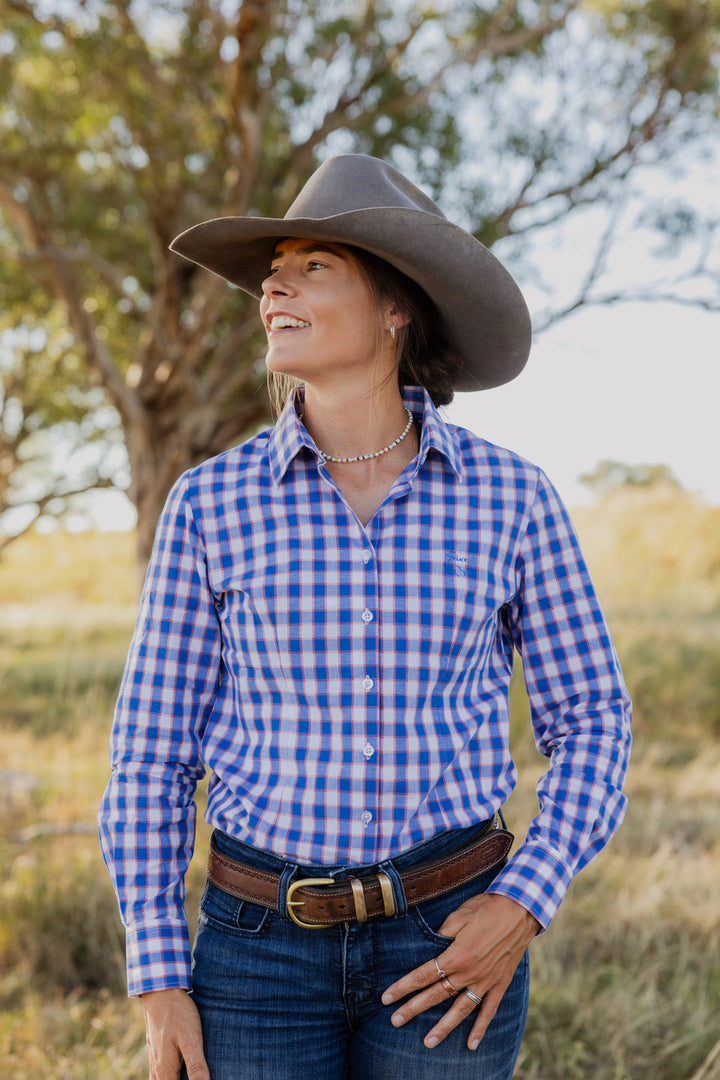 Blackcolt - Jane shirt in Blue & Orange Check