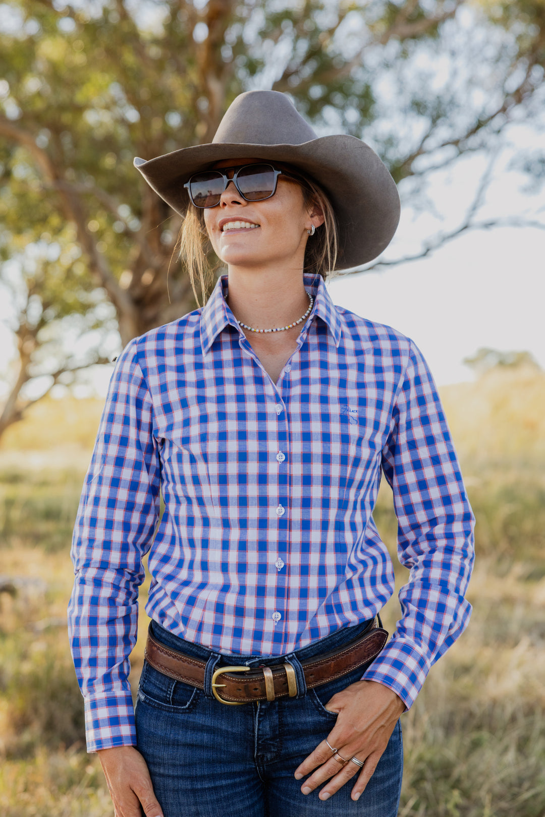 Blackcolt - Jane shirt in Blue & Orange Check
