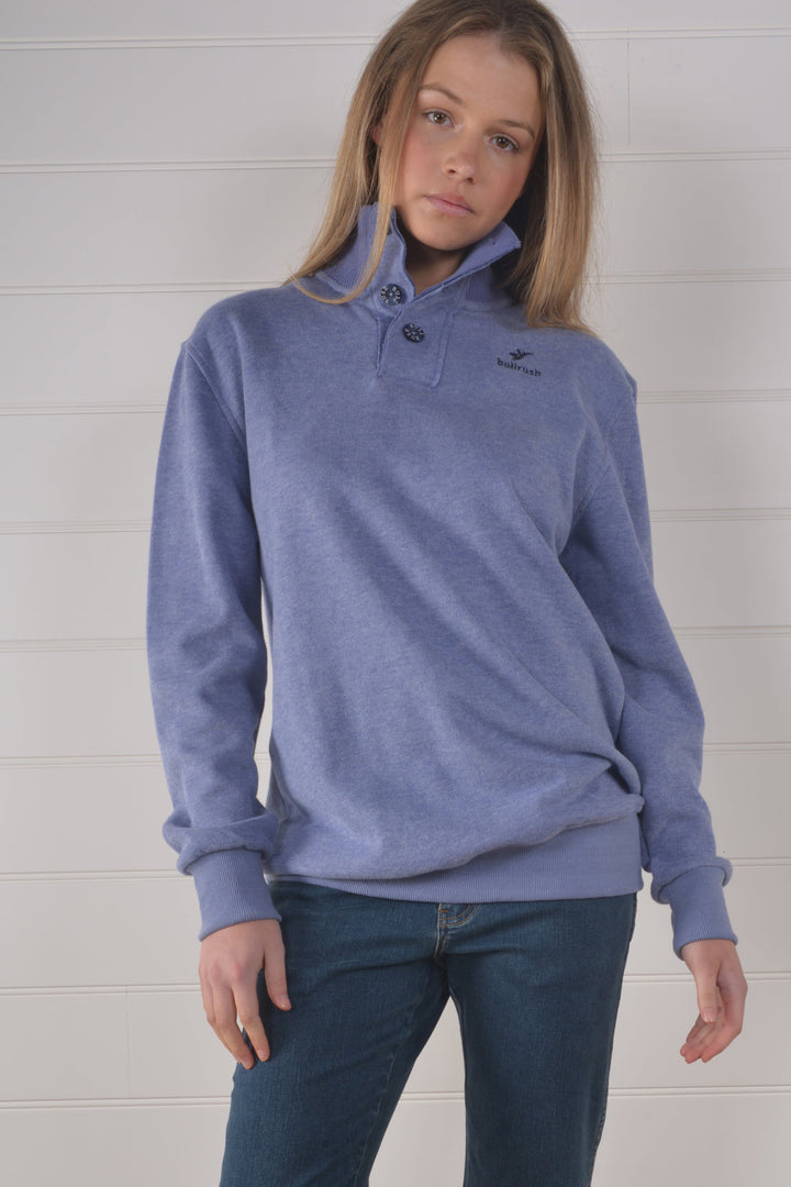 Bullrush - 3 Button Sweat in Sapphire Blue