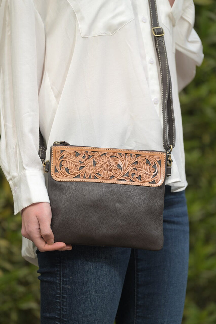 TDE - Tooling Leather Hand Carved Clutch Bag – TLB15