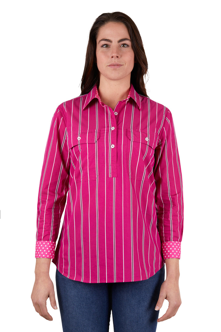 Hard Slog - Women's Adela Half Placket Long Sleeve Shirt