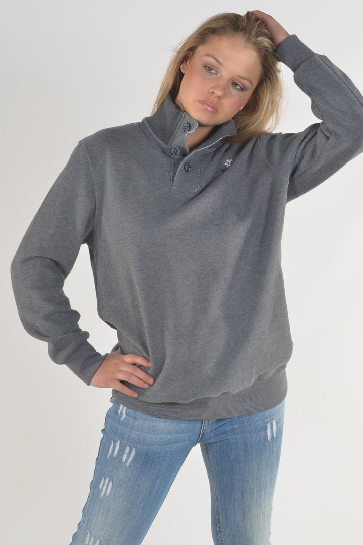 Bullrush - 3 Button Sweat in Grey