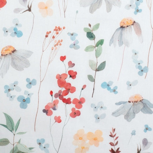 Just Country - Women's Abbey Full Button Print Workshirt in white floral fields