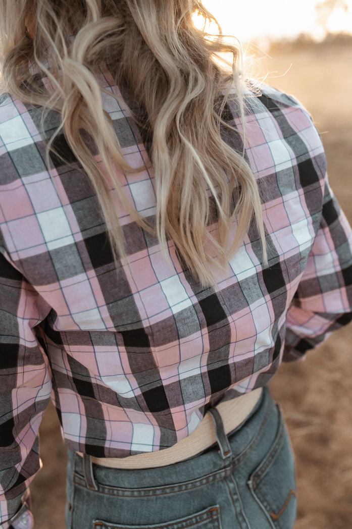 Jane shirt in Pink & Navy Check