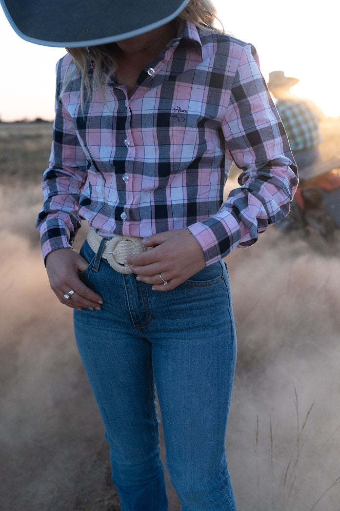 Jane shirt in Pink & Navy Check