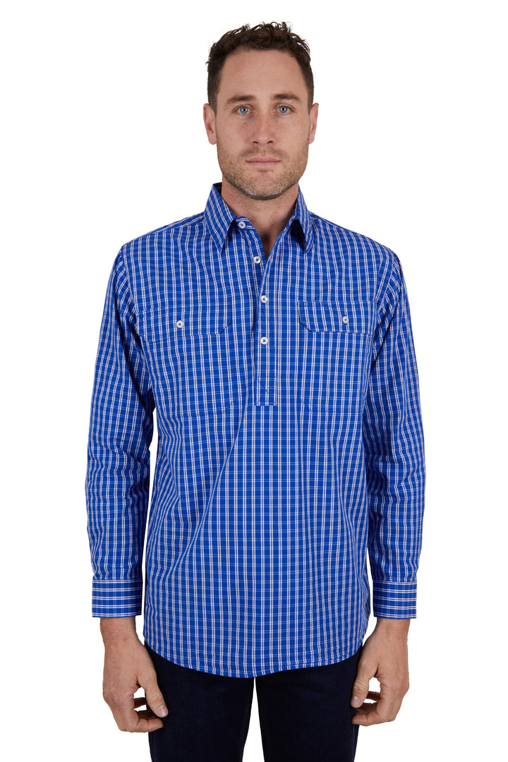 Hard Slog - Men's Tad Half Placket Long Sleeve Shirt