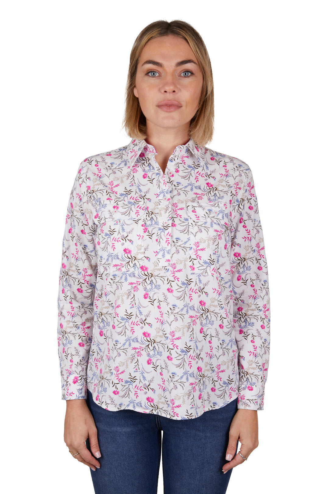 Hard Slog - Women's Candy Half Placket Long Sleeve Shirt