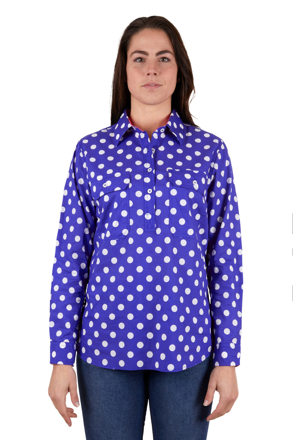 Hard Slog - Women's Annette Half Placket Long Sleeve Shirt