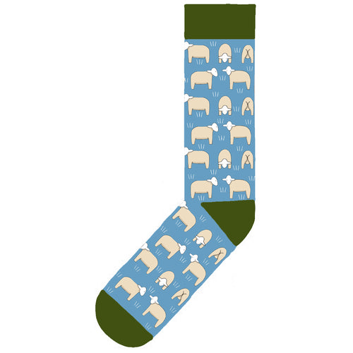 Red Tractor Designs - Sheep on Blue Socks