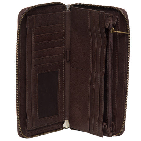 TDE - Cowhide & Tooling Leather Boot Stitch Zippered Wallet – Moore