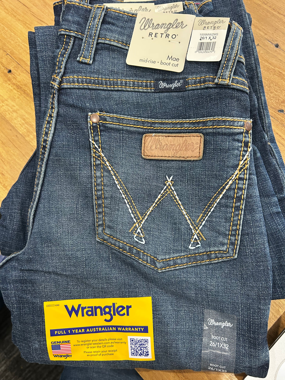 Wrangler - Womens Mae Retro Mid Rise Bootcut Jean in Indigo 32L 1009MWZMS