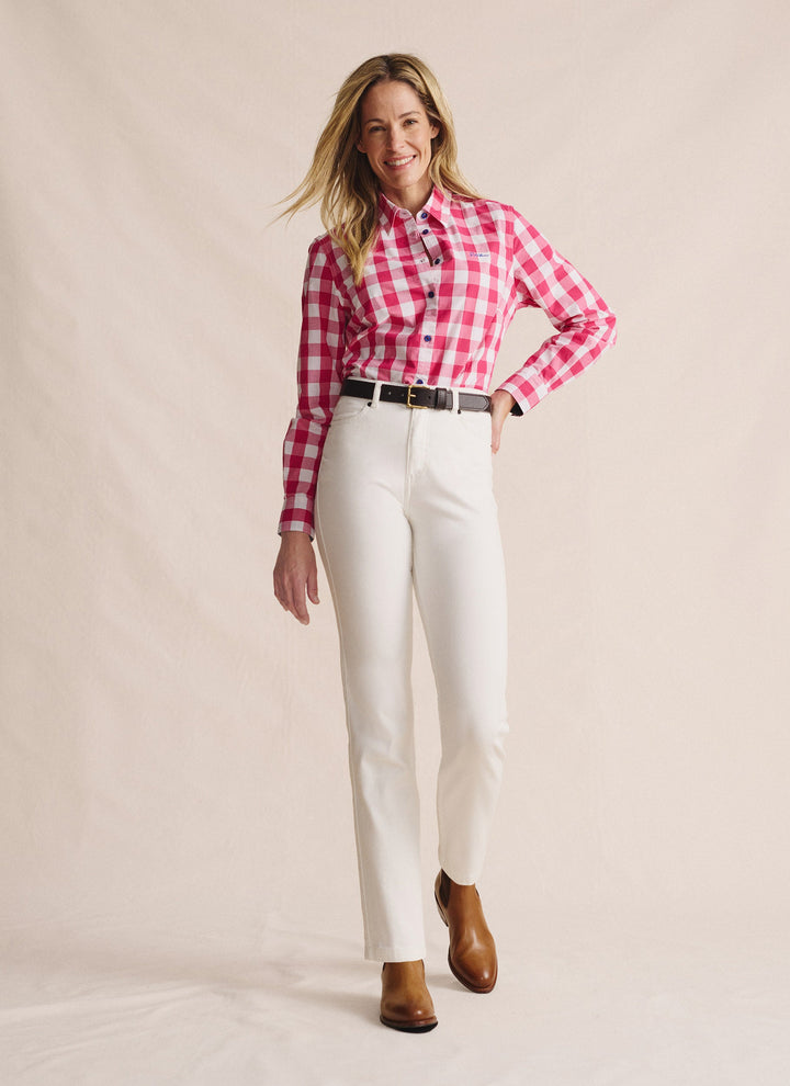 S Kidman - Womens Redbank Long Sleeve Shirt in Pink