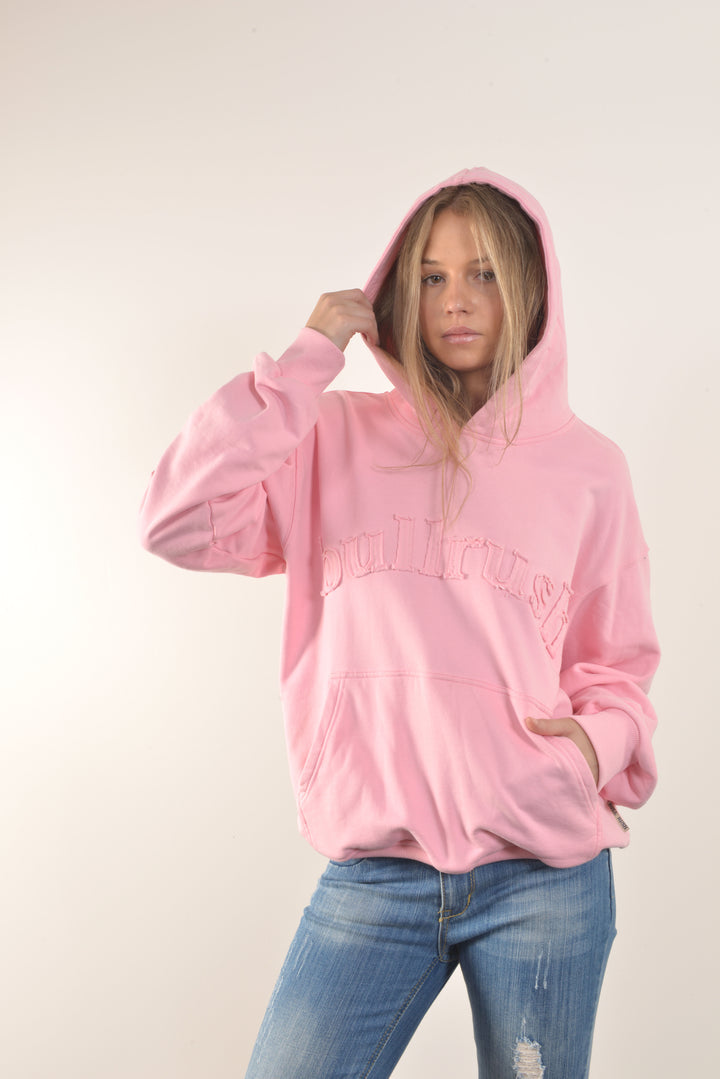 Bullrush - Raw Hoodie in Pink