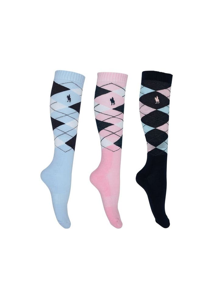 Thomas Cook - WOMENS 3 PACK RIDING SOCKS W26 (NAVY/PINK/BLUE)