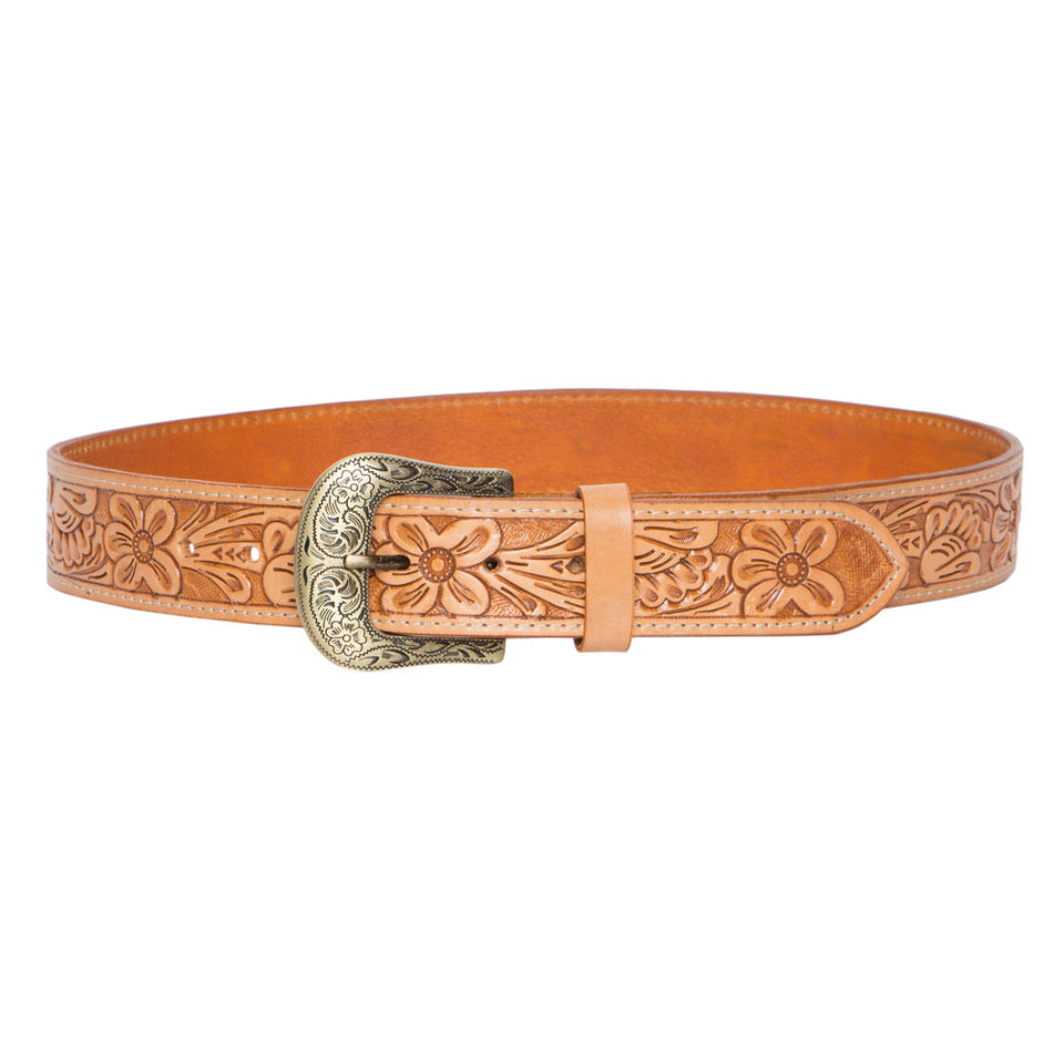 TDE - Tooling Leather Belt with Removable Buckle (Belt 07)