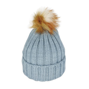 Avenel - Amber Acrylic knit Beanie with fur pom pom