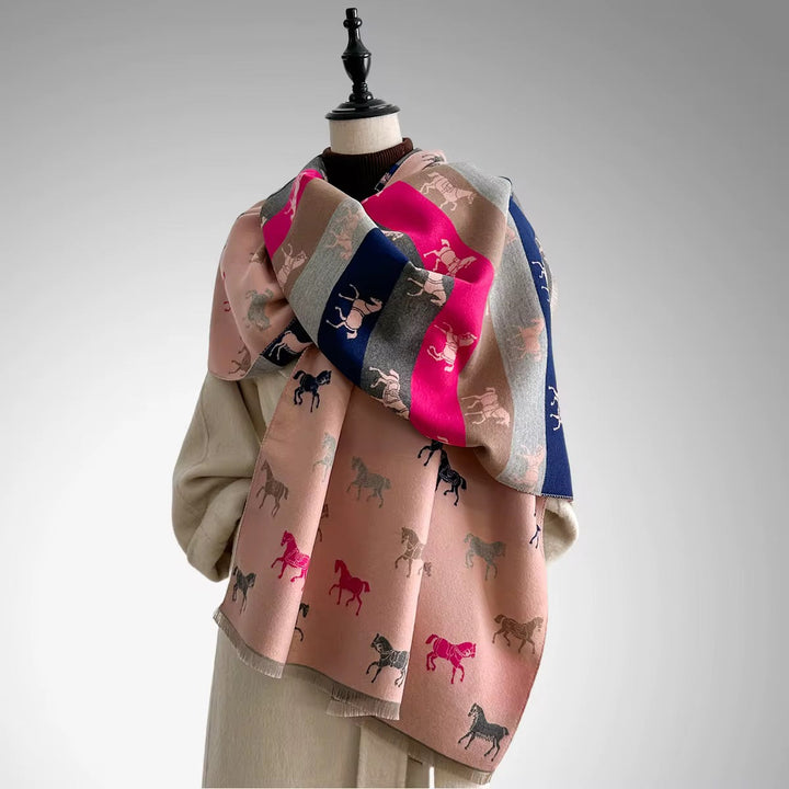 GW - Horse Lover in Pink – Reversible Winter Scarf